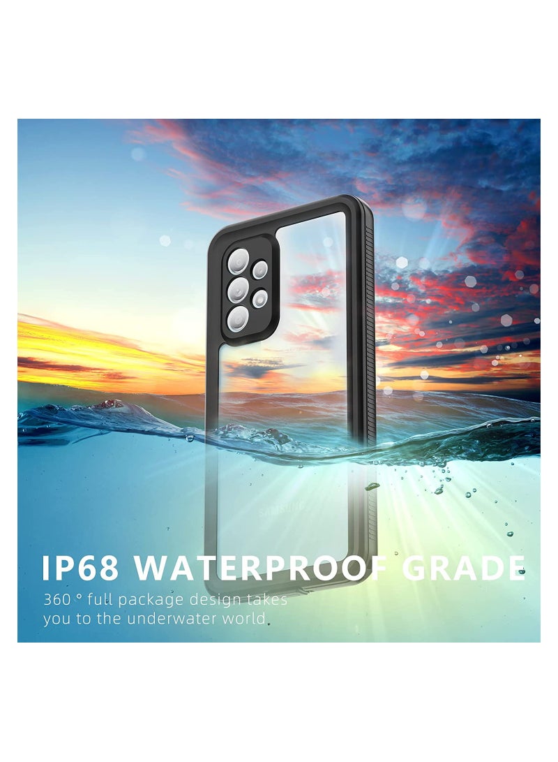 Samsung Galaxy A53 Case Waterproof, Built-in Screen Protector, 360° Full Body Heavy Duty Shockproof Clear Rugged Cover for Galaxy A53 5G,6.5 inch Black - Image 3
