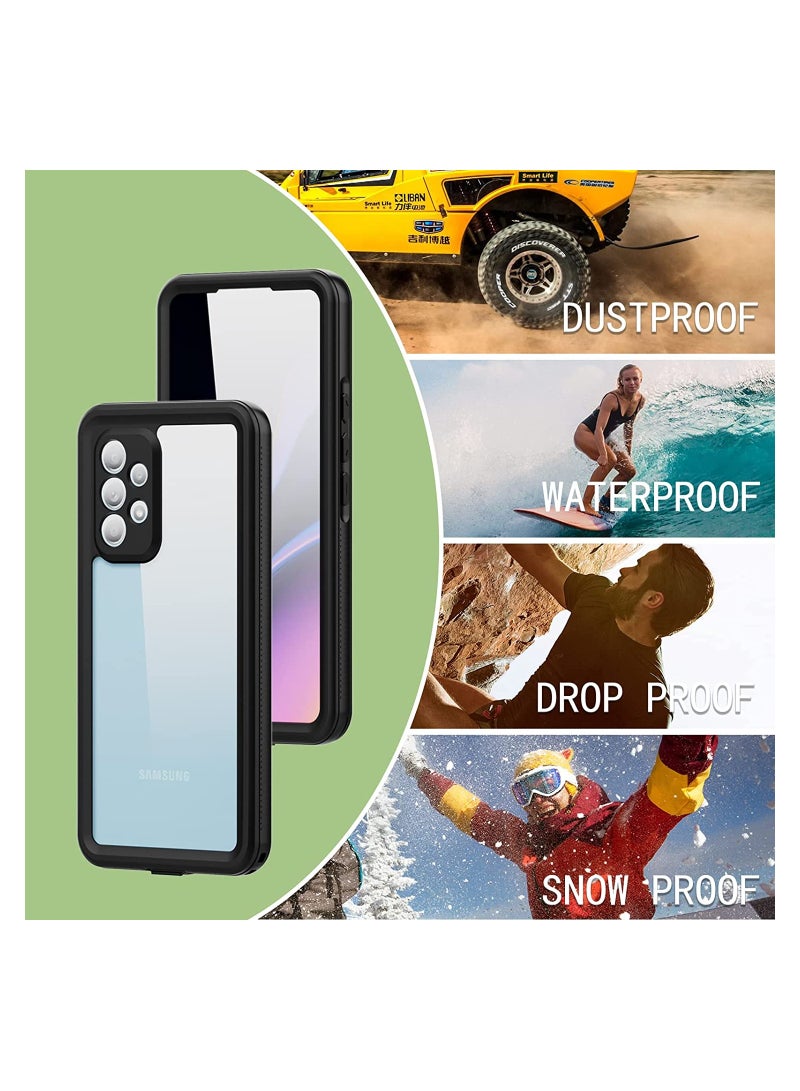 Samsung Galaxy A53 Case Waterproof, Built-in Screen Protector, 360° Full Body Heavy Duty Shockproof Clear Rugged Cover for Galaxy A53 5G,6.5 inch Black - Image 2
