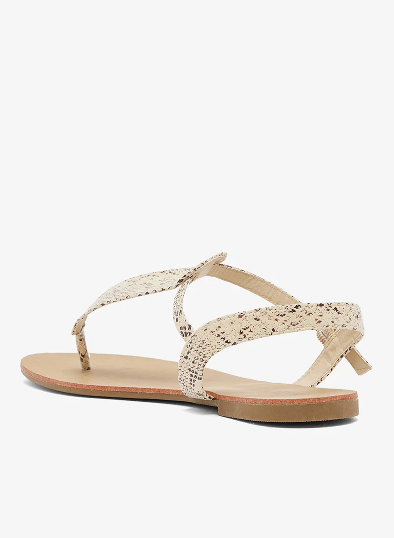 Savannah Collection Snake Flat Thong Sandal for Women | Best Price UAE