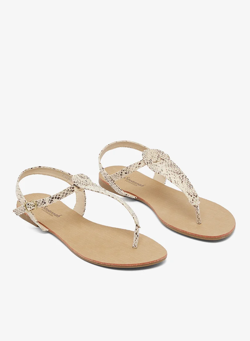 Savannah Collection Snake Flat Thong Sandal for Women | Best Price UAE