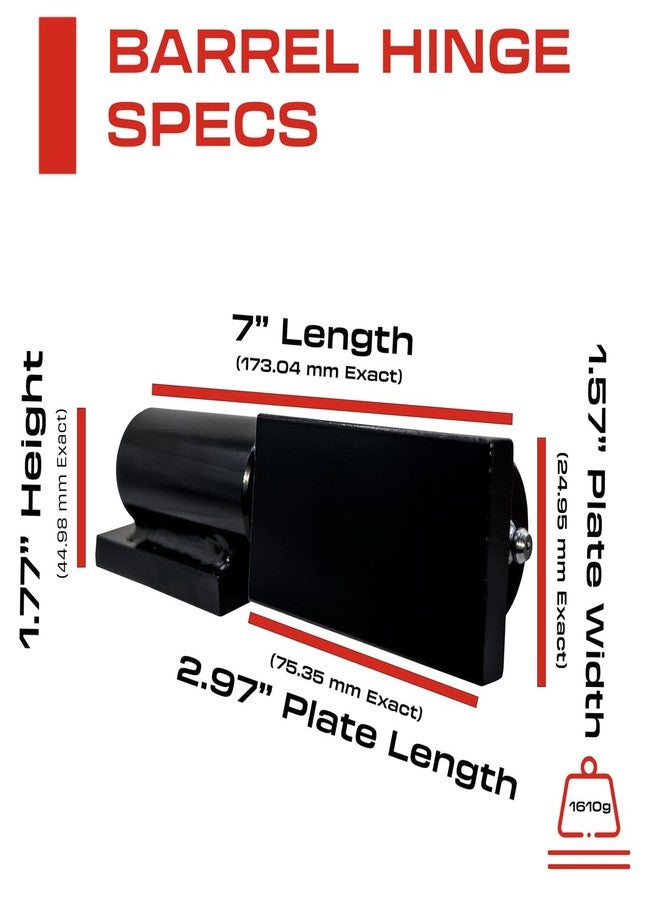 Sidco Supply 7” Weldable Barrel Hinges - Heavy Duty Gate Hinges - Weld On Hinges - Weld On Gate Hinges - Barrel Hinges Weld On - 7 Inch x 1.77 Inch - Ball Bearing Gate Hinge - Heavy Duty Hinges - Image 5