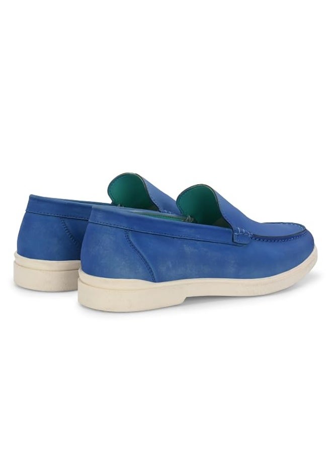 NOAK Organic Cactus Leather Loafer Casual Classic Slip-Ons Driving Loafer and Moccasins|blue|9UK - Image 3