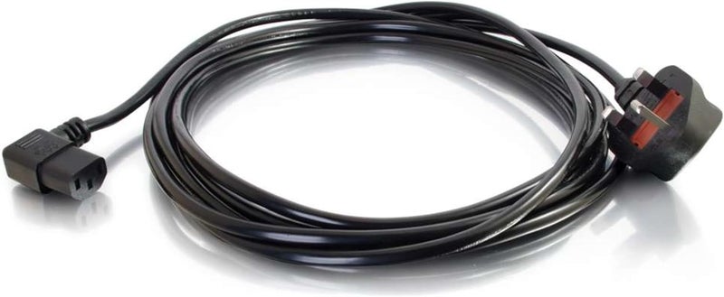 سي2جي 3 متر كابل طاقة بزاوية 90 درجة 17 AWG (من IEC320C13R إلى BS1363) سلك غلاية بزاوية قائمة، أسود - Image 2