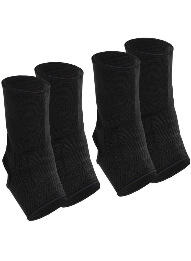 Geyoga 2 Pairs Compression Ankle Sleeve Muay Thai Foot Brace Boxing Ankle Braces for Men Breathable Women Foot Wraps Support for Martial Arts Kickboxing Gym Running, L Size(Black)  - Image 1