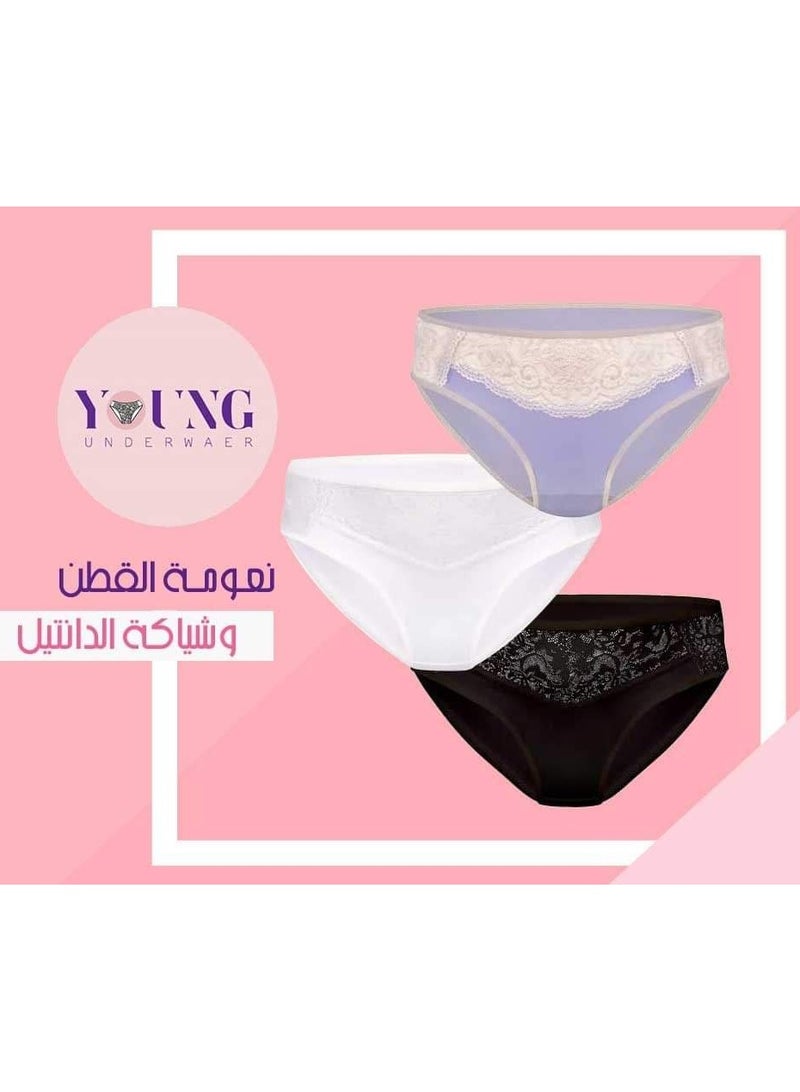 YOUNG WEAR Women’s 100% Cotton Underwear | Elegant Lace-Trimmed Women's Underwear | Ultimate Comfort and Style  - Image 2