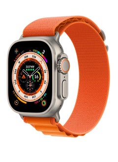 YOMNA YOMNA Nylon Compatible with Apple Watch Bands 49mm, Soft and Breathable Nylon G-hook Loop Buckle Watch Strap, Suitable for Apple watch Ultra Series 8 (Orange) Adjustable Size  - Image 1
