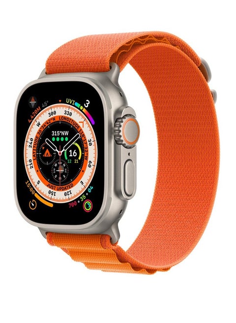 YOMNA Nylon Compatible with Apple Watch Bands 49mm, Soft and Breathable Nylon G-hook Loop Buckle Watch Strap, Suitable for Apple watch Ultra Series 8 (Orange) Adjustable Size