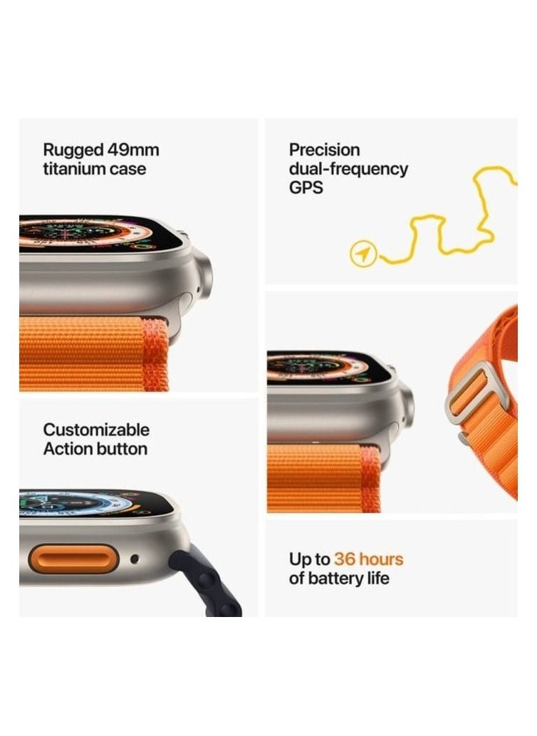 YOMNA - YOMNA Nylon Compatible with Apple Watch Bands 49mm, Soft and Breathable Nylon G-hook Loop Buckle Watch Strap, Suitable for Apple watch Ultra Series 8 (Orange) Adjustable Size - Image 1