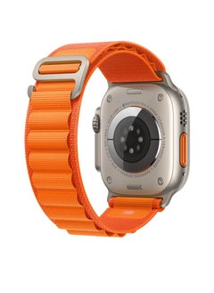 YOMNA YOMNA Nylon Compatible with Apple Watch Bands 49mm, Soft and Breathable Nylon G-hook Loop Buckle Watch Strap, Suitable for Apple watch Ultra Series 8 (Orange) Adjustable Size  - Image 4