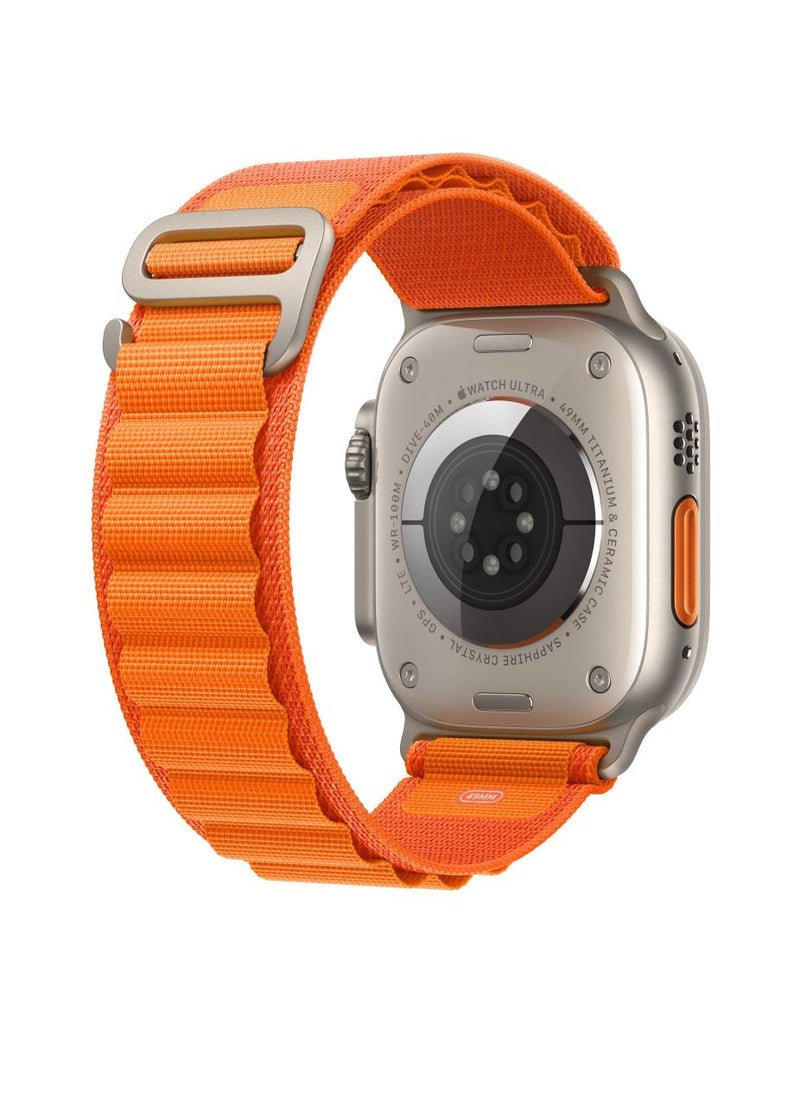 YOMNA - YOMNA Nylon Compatible with Apple Watch Bands 49mm, Soft and Breathable Nylon G-hook Loop Buckle Watch Strap, Suitable for Apple watch Ultra Series 8 (Orange) Adjustable Size - Image 1