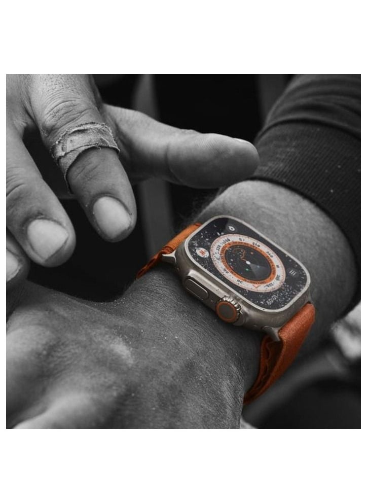 YOMNA - YOMNA Nylon Compatible with Apple Watch Bands 49mm, Soft and Breathable Nylon G-hook Loop Buckle Watch Strap, Suitable for Apple watch Ultra Series 8 (Orange) Adjustable Size - Image 1