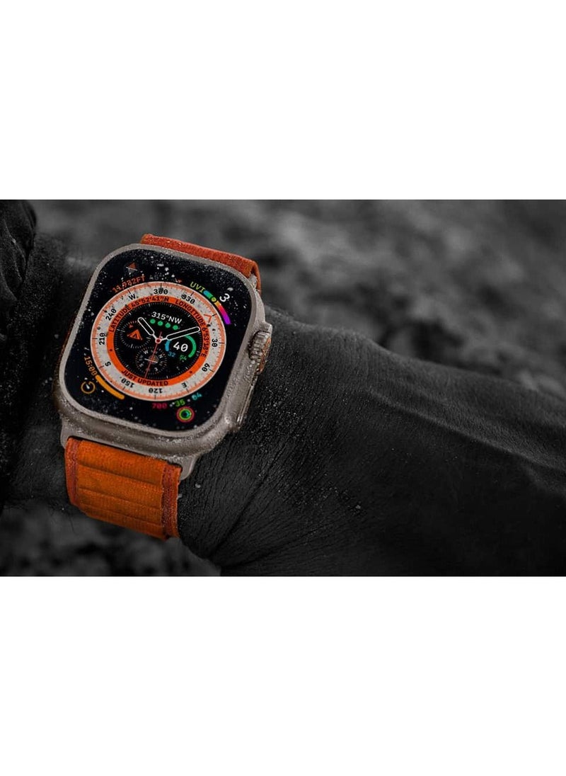 YOMNA - YOMNA Nylon Compatible with Apple Watch Bands 49mm, Soft and Breathable Nylon G-hook Loop Buckle Watch Strap, Suitable for Apple watch Ultra Series 8 (Orange) Adjustable Size - Image 1