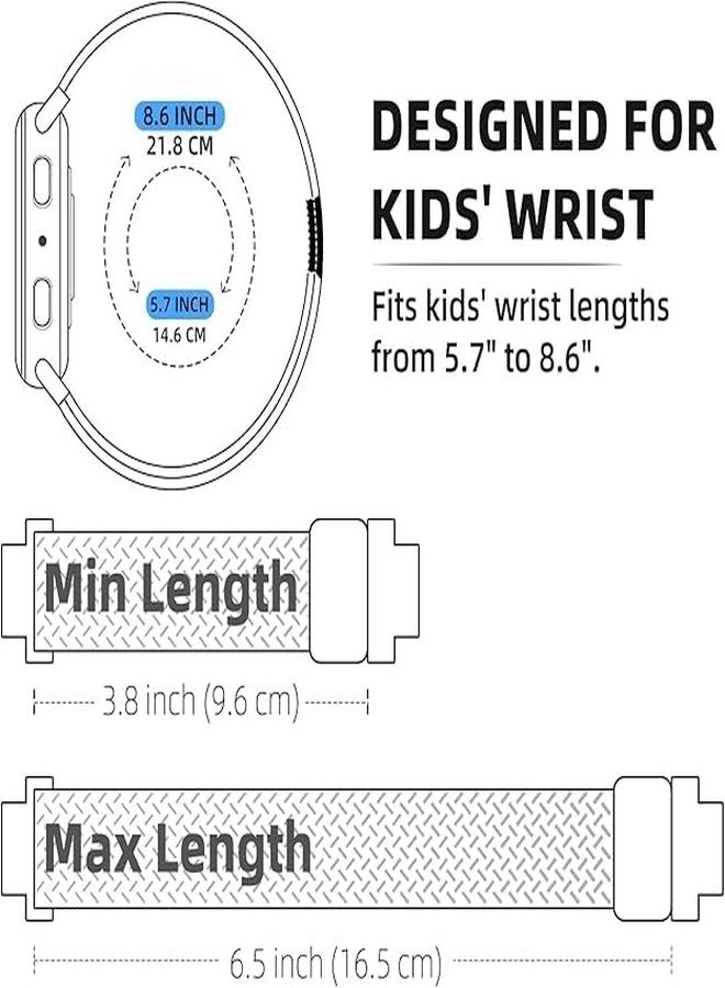 SimpleThings Braided Bands Compatible with Bark Watch, 3Pack Solo Loop Stretchy Watch Bands with Adjustable Easy Buckle for Kids Boys Girls (Black&Blue&Jean) - Image 4