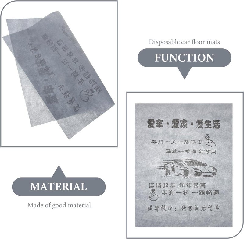 50pcs Disposable Car Non-Woven Floor Mats Automotive Foot Pads Auto Carpet Protector Gray for Vehicle Interior Protection at Car Wash and Service Stations - Image 3