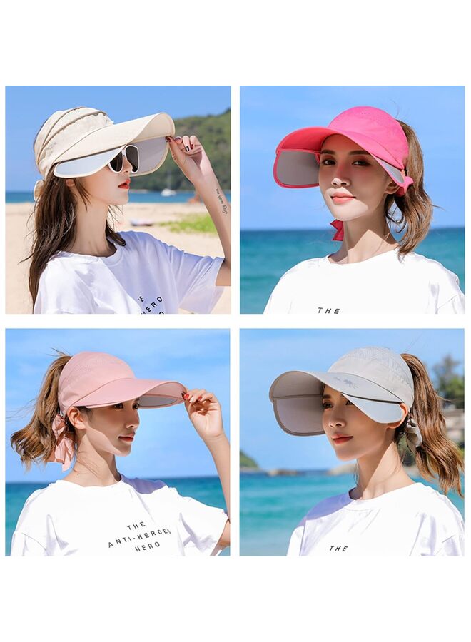 Wide Brim Visor Hat for Women Golf Visor Cap Sun Protection Hat for Beach Garden Tennis Running Sunshade Hat (Color : Gray) - Image 5