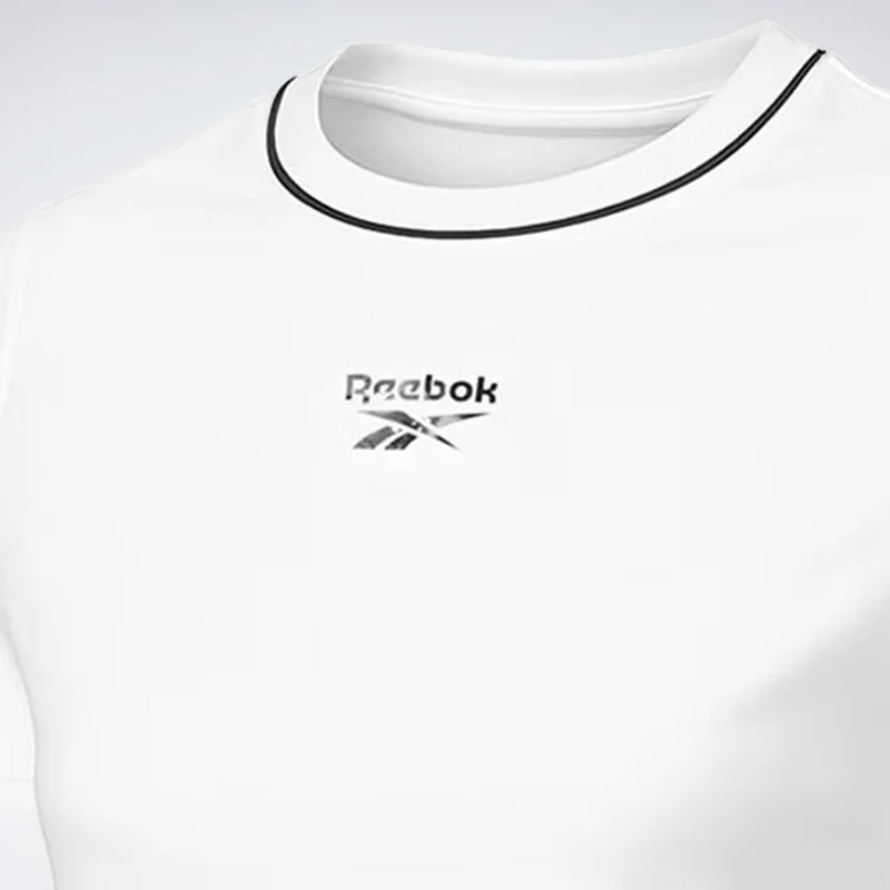 Reebok Chalk Reebok Crew Neck Cropped Short Sleeve Women's Tee - Chalk for Women | Best Price UAE