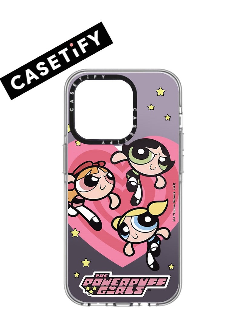 Casetify Apple iPhone 15 Case,Co-Branding with The Powerpuff Girls  Magnetic Adsorption Phone Case - Semi transparent