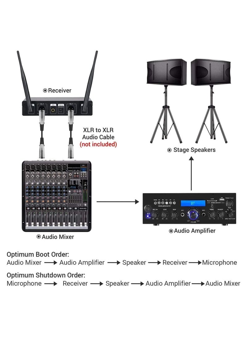 TONOR - Wireless Microphone,Metal Dual Professional UHF Cordless Dynamic Mic Handheld Microphone System for Home Karaoke, Meeting, Party, Church, DJ, Wedding, Home KTV Set, 200ft(TW-820) - Image 1
