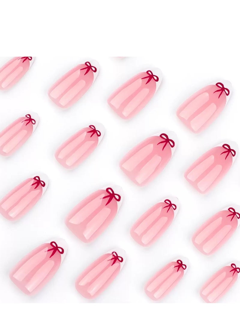JOSQUEWNN Press On Nails 24pcs, New Minimalist French White Tip, a Set Of 24 Refreshing Art Pieces, Perfect For Both Everyday Wear. Acrylic Nails With Glue Kit. - Image 3