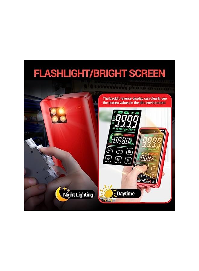 promass Digital Multimeter Tester, Smart Touch TRMS, Auto-Ranging Fast Accurately Measures, Rechargeable anti-burning Ohm With NCV, for Measures DC/AC Current, Voltage, Resistance Diodes, Capacitance - Image 3