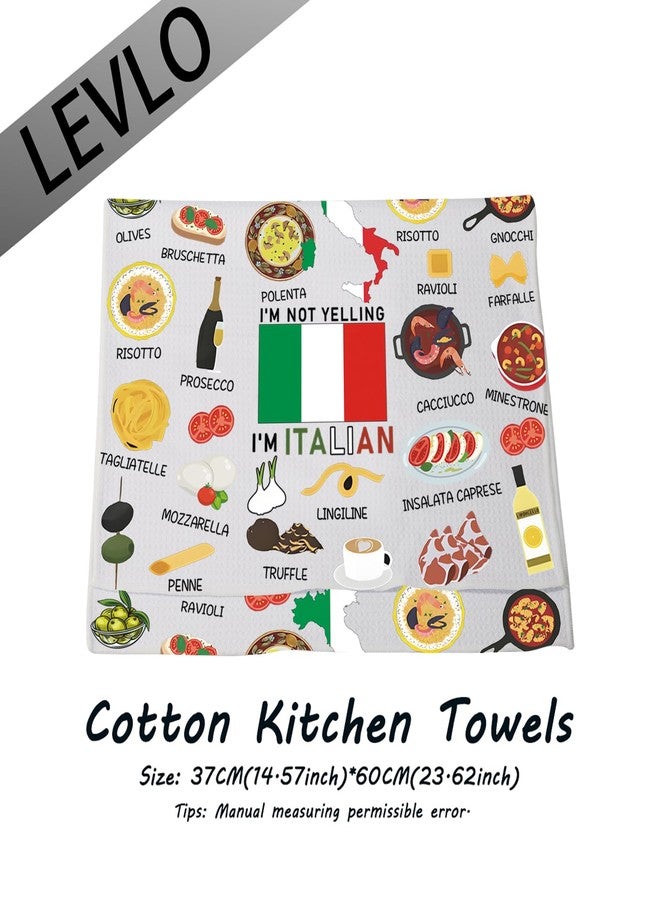 LEVLO Italy Country Map Europe Cuisine Lover Kitchen Towel Mom Dad BFF Italian Food Cooking Travel Gift (Italian) - Image 2