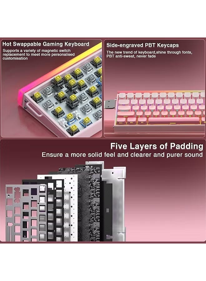 AULA HERO 68 HE 60% Gaming Keyboard Wired, Hall Effect Magnetic Switch Keyboard with Adjustable Actuation, Rapid Trigger Mode, 8K Hz Polling Rate, 0.125ms Latency,Side Printed PBT Keycaps, RGB Backlit - Image 4