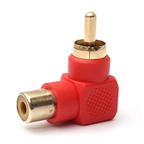 exgoofit RCA Male to RCA Female Connectors Right Angle Plug Adapters M/F 90 Degree Elbow Gold-Plated (5 Black + 5 Red) (10-Pack) - Image 5