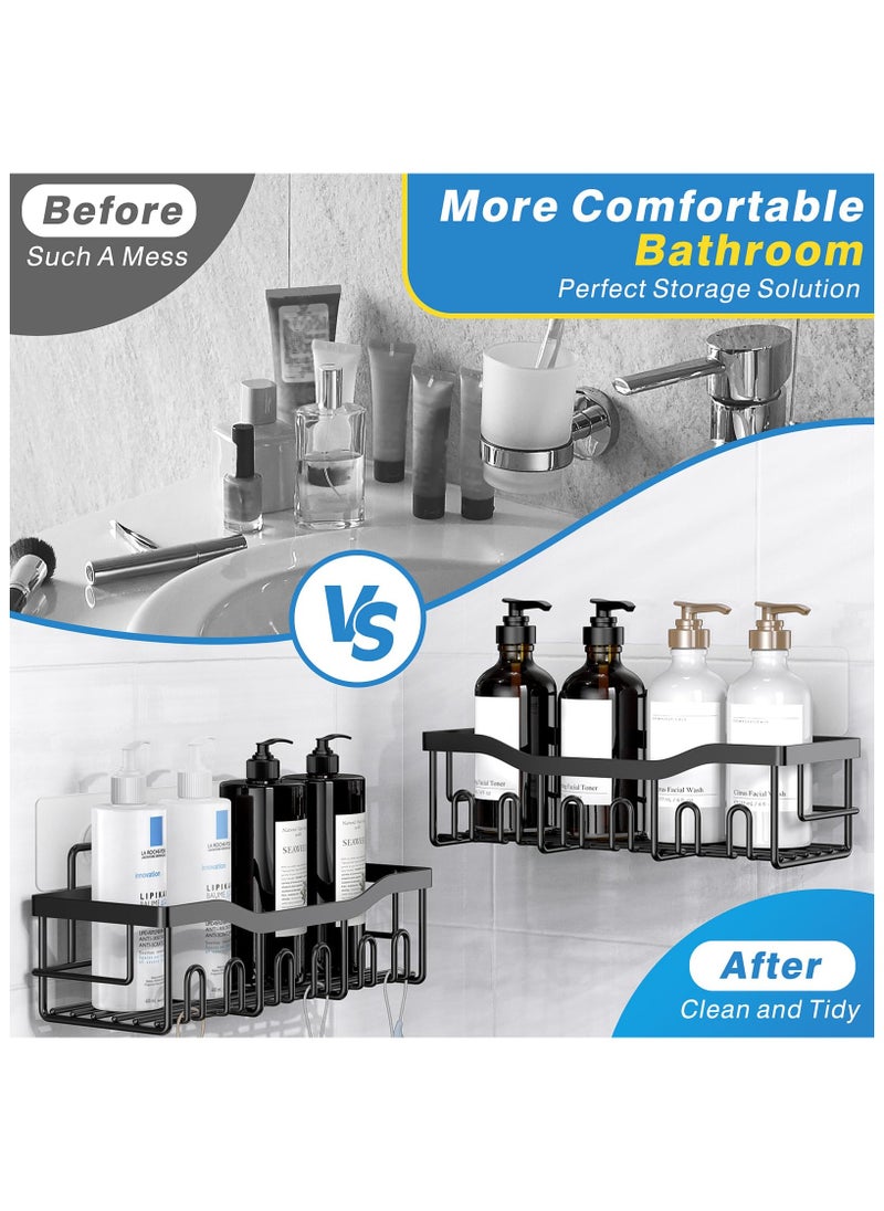 AIYISHI Shower Caddy 5 Pack, Adhesive Bathroom Organizer for Bathroom Storage Kitchen, No Drilling, Large Capacity, Rustproof Stainless Steel Bathroom Organizer Shelves for Inside Shower Rack  - Image 4