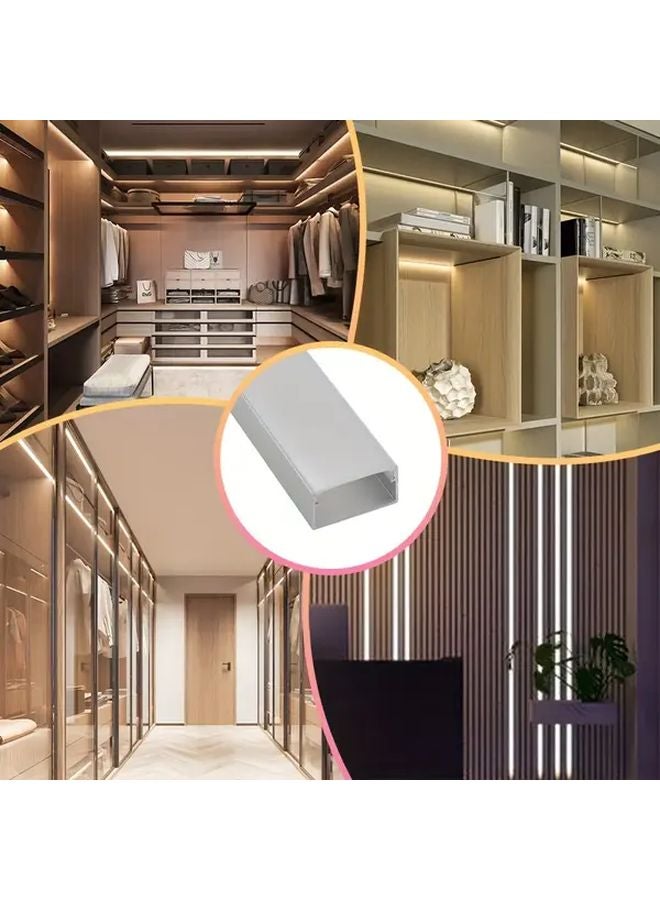 10pcs 3 3ft Linear LED Light Channel Silver Aluminum U Shaped Profile White Cover - Image 5