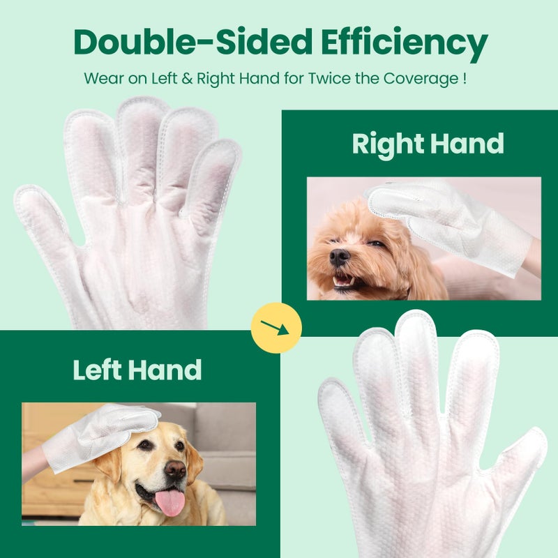 IMMCUTE 32 PCS Unscented Extra Thick Pet Bathing Wipes for Dogs & Cats, Dog Wipes Washing Gloves, Cleaning & Deodorizing Grooming Gloves for Daily Care and Traveling with EDI Water, Glycerin, Aloe Extract - Image 4