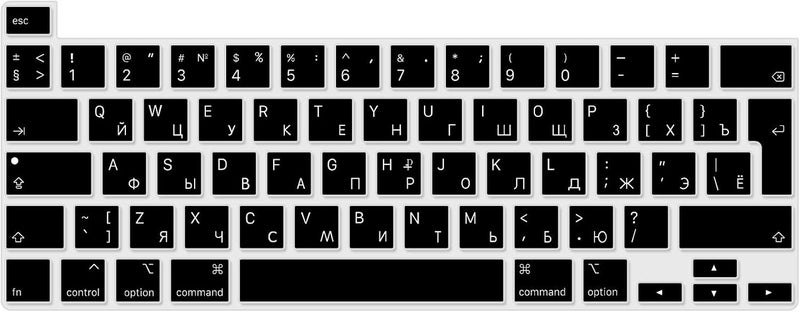 HRH Ultra Thin Russian Language Silicone Keyboard Cover Skin for MacBook Pro 13 inch 2020(Model A2289/A2251/A2338 M1 Chip) and for MacBook Pro 16" 2019 (Model A2141) Accessories - Image 1