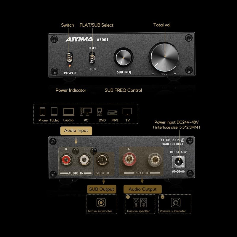 AIYIMA مضخم الصوت المصغر AIYIMA A3001 TPA3255 200W HiFi أحادي الطاقة من الفئة D - Image 2