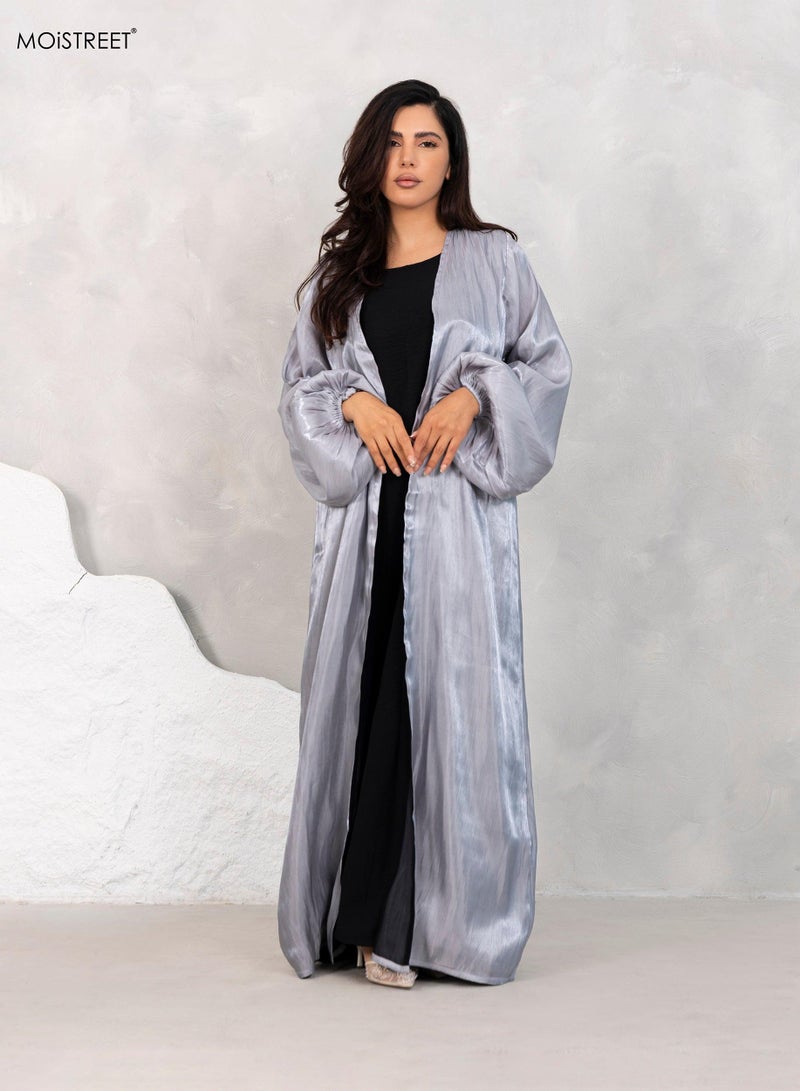 Moistreet Organza Rotana Shimmer abaya Set - Image 1