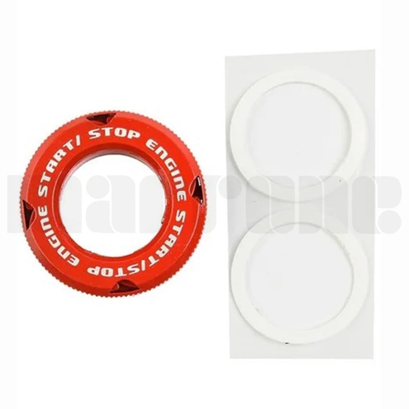 Marrone Bike & Car Engine Start/Stop Switch Cover/Ignition Lock Cap Cover Push Button Decorative Auto Accessories For All Bikes & Cars (Red) - Image 2