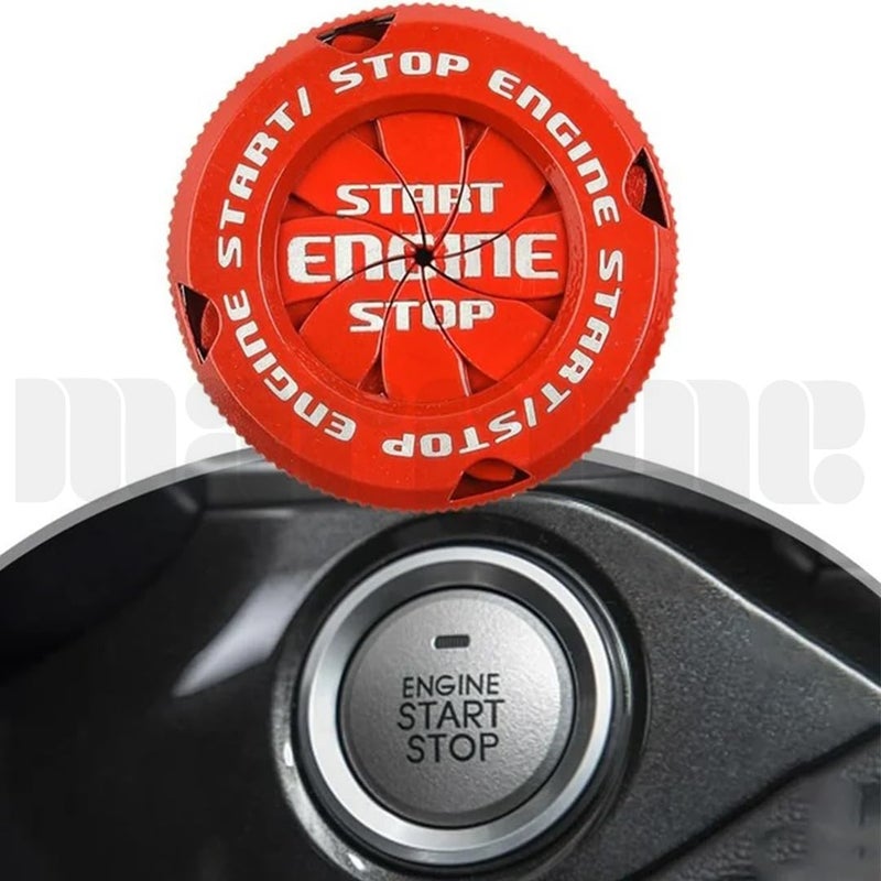 Marrone Bike & Car Engine Start/Stop Switch Cover/Ignition Lock Cap Cover Push Button Decorative Auto Accessories For All Bikes & Cars (Red) - Image 3