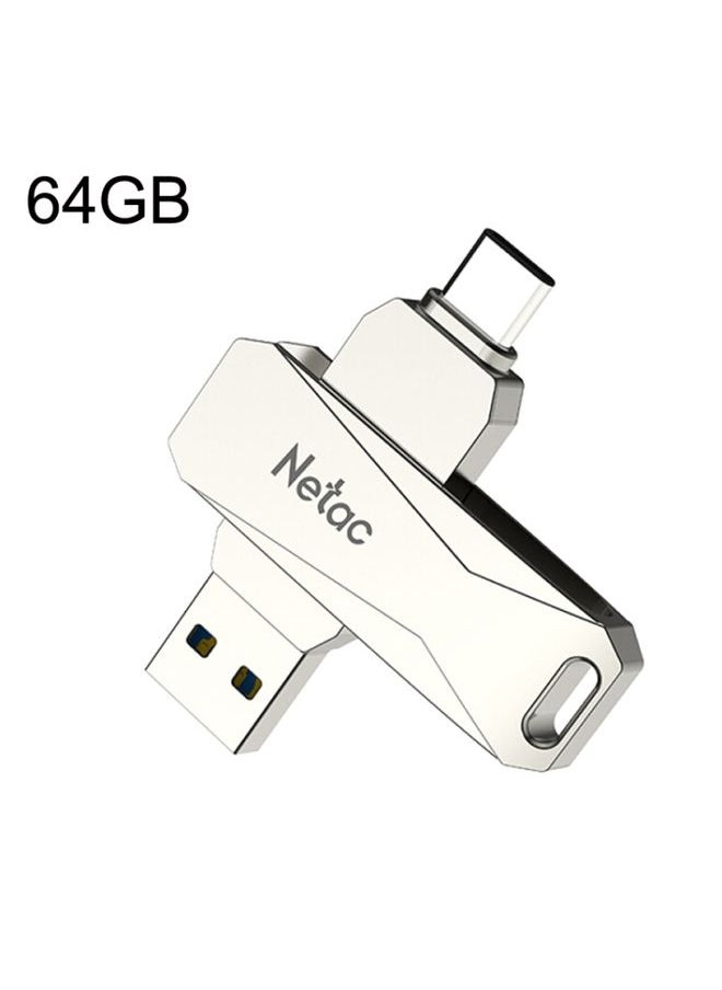 BURAQ Netac U782C Type-C Dual Interface High-Speed Metal Computer USB Flash Drive, Capacity: 64GB  - Image 1