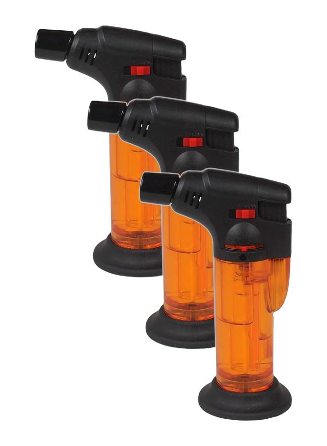 fenix Pack of 3 Torch Lighters | Portable Butane Refillable Jet Flame Torch Lighter, Windproof, Safe, Multi Utility Lighter for Candles, Fireplaces, Campfires, Grill | Assorted Colors Bundle - Image 1