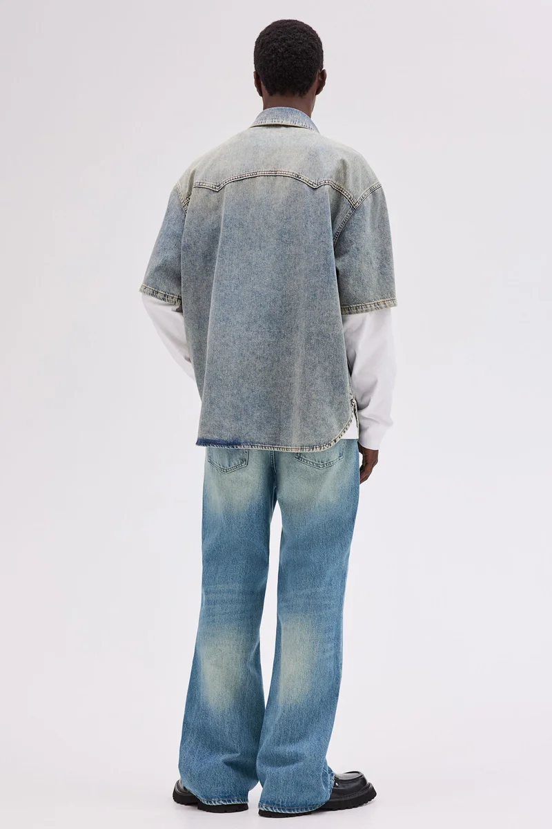 اتش اند ام جينز بخصر عالي وقصّة بوت كت