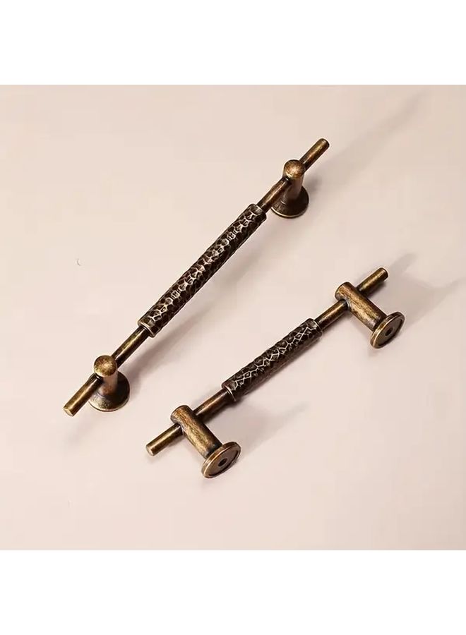 4Pcs 96mm Hammered Copper T Shaped Cabinet Handles Zinc Alloy Knobs - Image 4