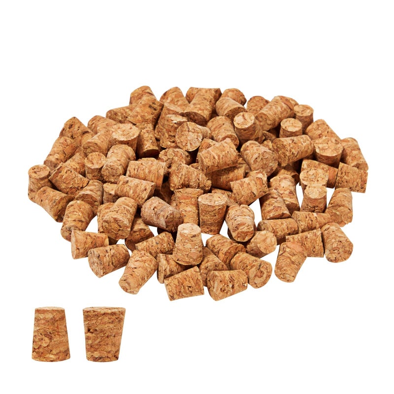 Juvale 100 Pack Size 1 Mini Tapered Cork Plugs for Test Tubes Mini Bottle Stoppers DIY Crafts Corks for Special Events 04 x 03 x 05 In