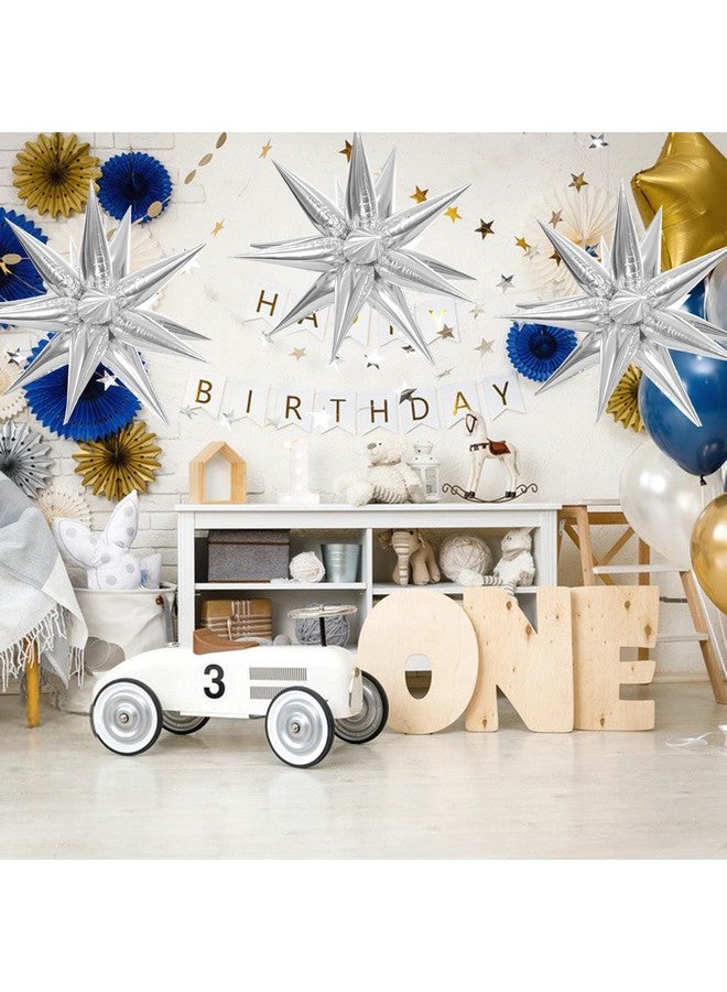 ZAKVOOR 60 Pcs Star Balloons 12 Spike Foil Explosion Party Decoration Balloons for Christmas New Year Eve Birthday (Silver) - Image 4