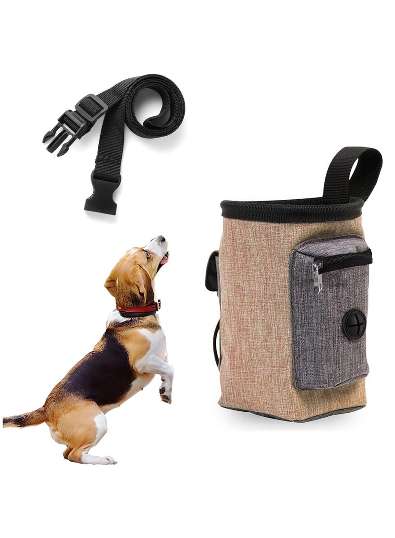 Portable Dog Treat Training Pouch with Adjustable Waistband for Outdoor Use - Ideal for Training & Walking (Brown) - Image 1