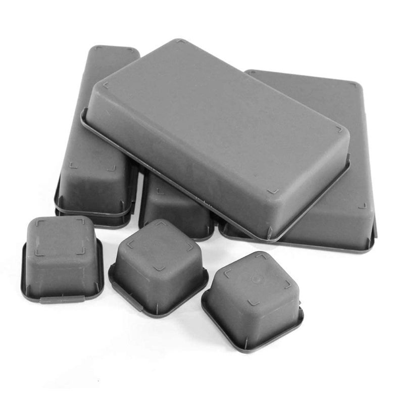 Honexa Plastic Set of 8 Dark Grey Interlocking Drawer Organizer for Cutlery Desk Storage Set Divider or Separator Trays for Household Kitchen Office - Image 5