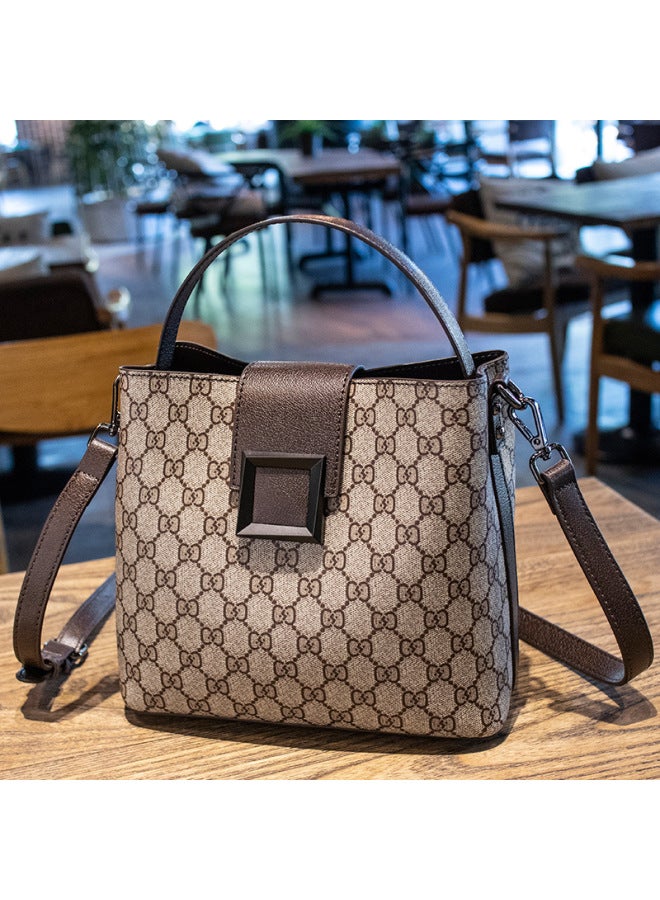 Bag New Trendy Light Luxury Bucket Bag Fashionable All-match Portable Shoulder Bag Genuine Leather High-end Crossbody Bag - Image 1