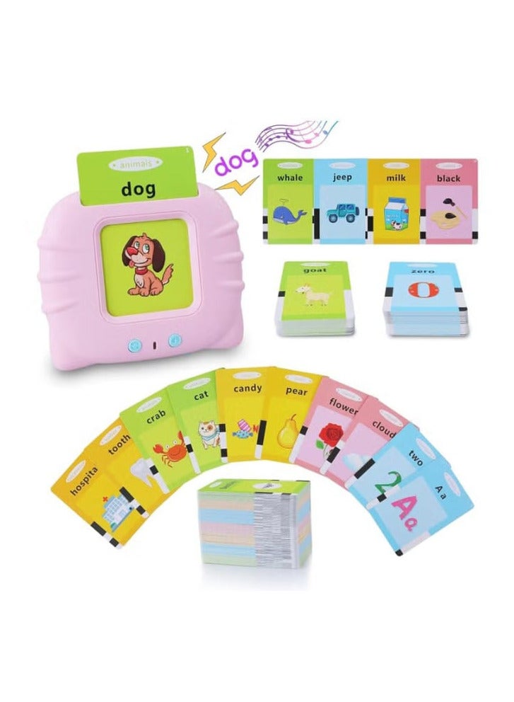لعبة تعليمية للأطفال استمع وتعلم بطاقات فلاش مسموعة للأطفال الصغار 1 2 3 4 5 6 سنوات جهاز البطاقات التعليمية للأولاد والبنات مع 112 قطعة من البطاقات مزدوجة الجوانب 224 كلمة - Image 1