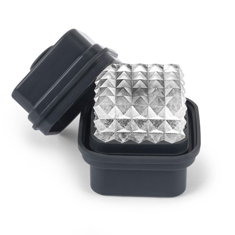 WP Prism Single Ice Mold Perfect Etched Large Cube Slow Melting for Whiskey and Cocktails Food Grade Premium Silicone Dishwasher Safe BPA Free