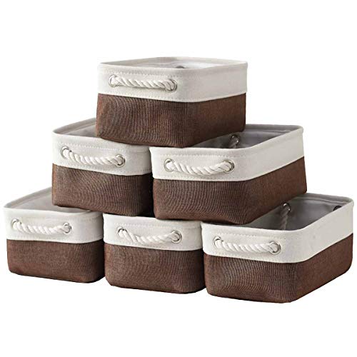 Sacyic Small Storage Baskets for Shelves,Fabric Storage Baskets for Closet,Rectangular Collapsible Baskets for organizing Clothes,Books,Gifts - Image 1