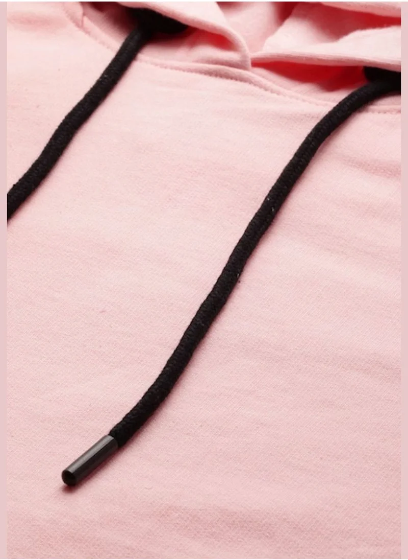 Campus Sutra Striped Short Hoodie