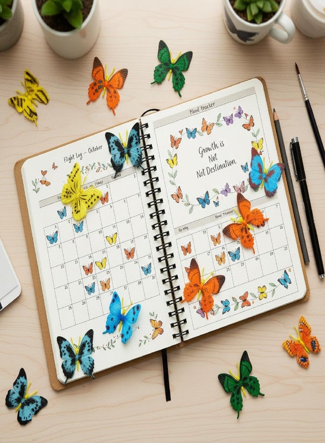 Canlierr 36 Pcs Plastic Butterflies Fake Butterflies Action Figures Art Lifelike Butterfly Removable Reusable Cake Decoration for Party Favor Wall Garden Decor, 12 Styles - Image 4