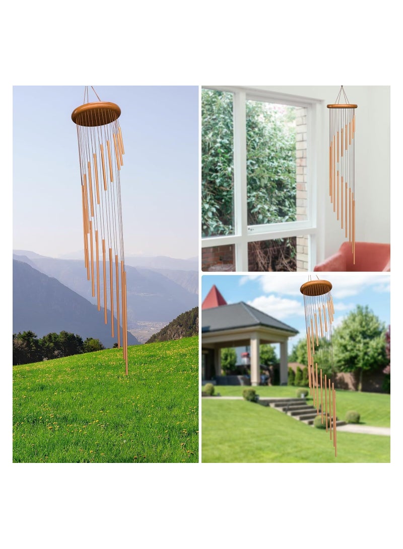 كاست ويف في الهواء الطلق على نطاق واسع الرياح الجرس ، 36 " الألومنيوم الرياح الجرس ، زن حديقة تراس حديقة الشرفة في الحديقة الديكور ، مع الزجاج الأمامي ، هدية تذكارية للأم الجدة زوجة محايدة - Image 4